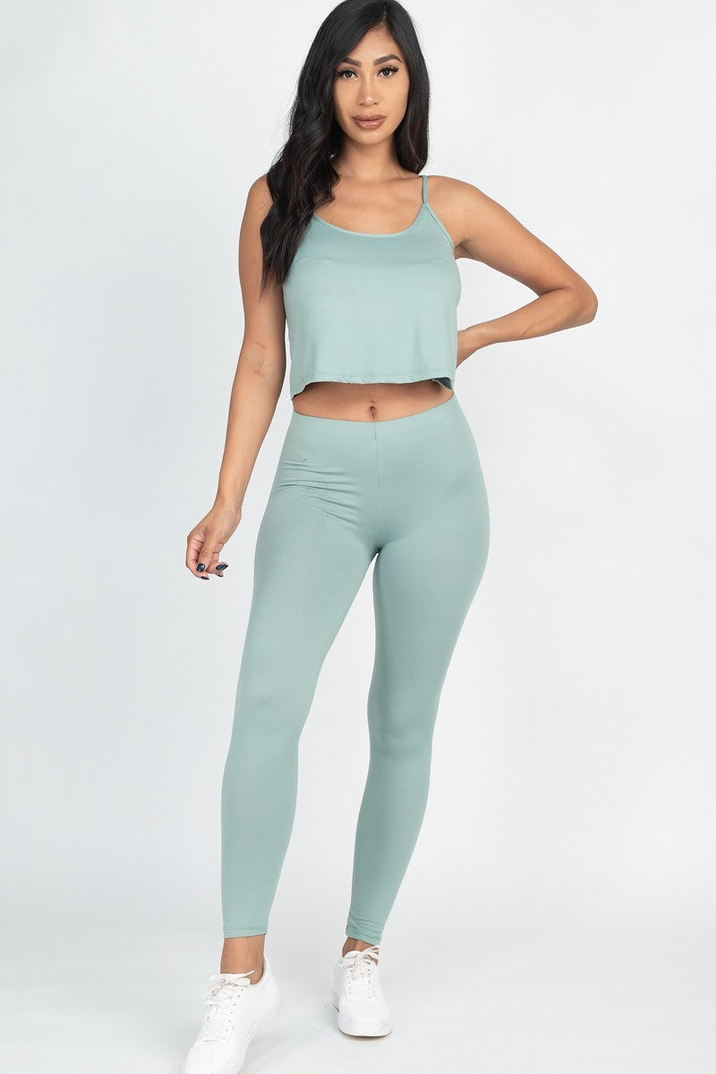 Cami Top And Leggings Set blue