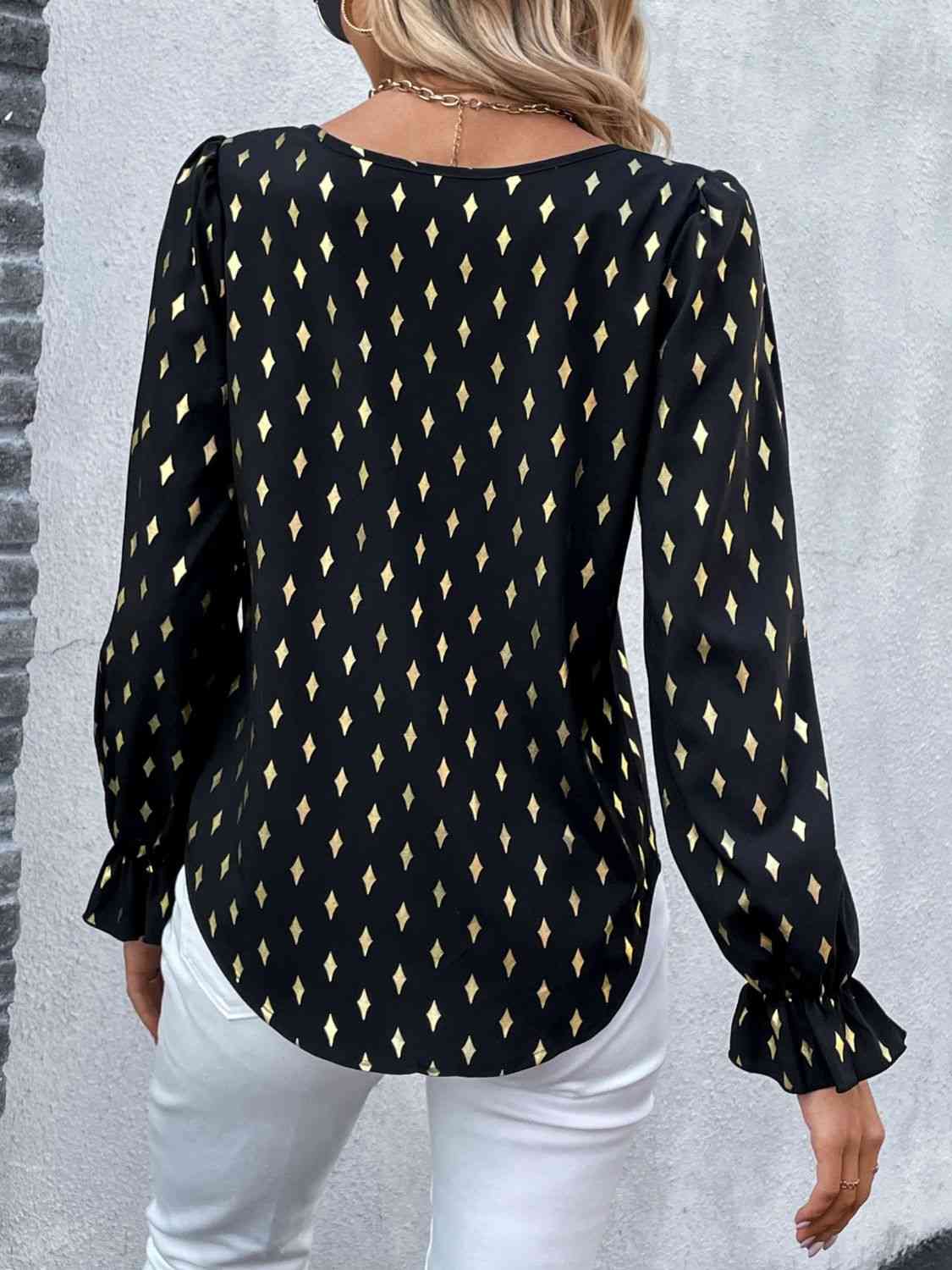 Daisy Long Sleeve Blouse in Black