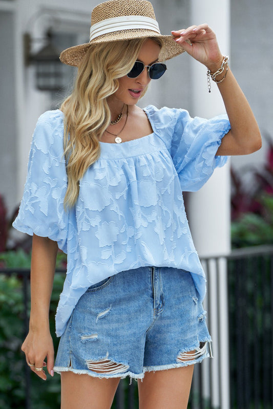 Anna Puff Sleeve Square Neck Blouse